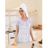 imageEkouaer Nightgowns for Women Button Moo Moos Short Sleeve Mumu Dress Soft House Dress with Pockets SXXXLWhite Violet