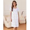 imageEkouaer Nightgowns for Women Button Moo Moos Short Sleeve Mumu Dress Soft House Dress with Pockets SXXXLWhite Violet
