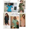 imageEkouaer Womens Satin Nightshirt Button Down Sleepshirt Silk 34 Sleeve Nightgown Boyfriend Notch Collar Sleepwear S3XLApink Strip