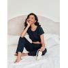 imageEkouaer 2 Pack Womens Pajama Sets Short Sleeve with Long Pajama Pant Set Soft Sleepwear Printed Pj Lounge Sets with Pockets1 Packblack
