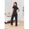 imageEkouaer 2 Pack Womens Pajama Sets Short Sleeve with Long Pajama Pant Set Soft Sleepwear Printed Pj Lounge Sets with Pockets1 Packblack
