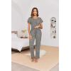 imageEkouaer 2 Pack Womens Pajama Sets Short Sleeve with Long Pajama Pant Set Soft Sleepwear Printed Pj Lounge Sets with Pockets1 Packdark Gray