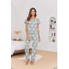 imageEkouaer 2 Pack Womens Pajama Sets Short Sleeve with Long Pajama Pant Set Soft Sleepwear Printed Pj Lounge Sets with Pockets1 Packlight Gray Stars