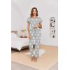 imageEkouaer 2 Pack Womens Pajama Sets Short Sleeve with Long Pajama Pant Set Soft Sleepwear Printed Pj Lounge Sets with Pockets1 Packlight Gray Stars