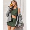 imageEkouaer Pajamas for Women Sets Tank and Shorts Summer Waffle Knit Striped 2Piece Cute Pjs Soft Sleeveless Loungewear SetNavy Blue and Army Green Stripe