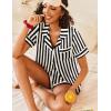 imageEkouaer Womens Silk Satin Pajamas Sets 2 Piece Short Sleeve Sleepwear Button Down Top and Shorts Pjs Lounge Wear Sets SXXLBlack Champagne