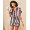 imageEkouaer Womens Silk Satin Pajamas Sets 2 Piece Short Sleeve Sleepwear Button Down Top and Shorts Pjs Lounge Wear Sets SXXLBlack Pink