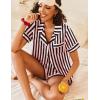 imageEkouaer Womens Silk Satin Pajamas Sets 2 Piece Short Sleeve Sleepwear Button Down Top and Shorts Pjs Lounge Wear Sets SXXLBlack Pink