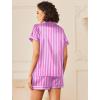 imageEkouaer Womens Silk Satin Pajamas Sets 2 Piece Short Sleeve Sleepwear Button Down Top and Shorts Pjs Lounge Wear Sets SXXLBlue Purple