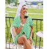 imageEkouaer Womens Silk Satin Pajamas Sets 2 Piece Short Sleeve Sleepwear Button Down Top and Shorts Pjs Lounge Wear Sets SXXLGreen