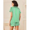 imageEkouaer Womens Silk Satin Pajamas Sets 2 Piece Short Sleeve Sleepwear Button Down Top and Shorts Pjs Lounge Wear Sets SXXLGreen