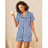 imageEkouaer Womens Silk Satin Pajamas Sets 2 Piece Short Sleeve Sleepwear Button Down Top and Shorts Pjs Lounge Wear Sets SXXLNavy