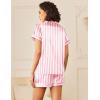 imageEkouaer Womens Silk Satin Pajamas Sets 2 Piece Short Sleeve Sleepwear Button Down Top and Shorts Pjs Lounge Wear Sets SXXLPink