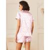 imageEkouaer Womens Silk Satin Pajamas Sets 2 Piece Short Sleeve Sleepwear Button Down Top and Shorts Pjs Lounge Wear Sets SXXLPink Leopard