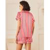 imageEkouaer Womens Silk Satin Pajamas Sets 2 Piece Short Sleeve Sleepwear Button Down Top and Shorts Pjs Lounge Wear Sets SXXLRed