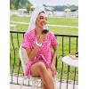 imageEkouaer Womens Silk Satin Pajamas Sets 2 Piece Short Sleeve Sleepwear Button Down Top and Shorts Pjs Lounge Wear Sets SXXLRose Leopard