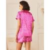imageEkouaer Womens Silk Satin Pajamas Sets 2 Piece Short Sleeve Sleepwear Button Down Top and Shorts Pjs Lounge Wear Sets SXXLRose Leopard