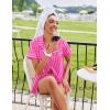imageEkouaer Womens Silk Satin Pajamas Sets 2 Piece Short Sleeve Sleepwear Button Down Top and Shorts Pjs Lounge Wear Sets SXXLRose Red