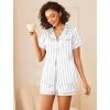 imageEkouaer Womens Silk Satin Pajamas Sets 2 Piece Short Sleeve Sleepwear Button Down Top and Shorts Pjs Lounge Wear Sets SXXLSilver Grey