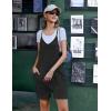 imageEkouaer Womens Summer Casual Sleeveless Rompers Loose Spaghetti Strap Shorts Overalls Outfits 2025 Jumpsuits With PocketsBlack