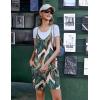 imageEkouaer Womens Summer Casual Sleeveless Rompers Loose Spaghetti Strap Shorts Overalls Outfits 2025 Jumpsuits With PocketsBlack Green Print