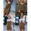 imageEkouaer Womens Summer Casual Sleeveless Rompers Loose Spaghetti Strap Shorts Overalls Outfits 2025 Jumpsuits With PocketsBrown