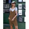 imageEkouaer Womens Summer Casual Sleeveless Rompers Loose Spaghetti Strap Shorts Overalls Outfits 2025 Jumpsuits With PocketsBrown