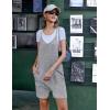 imageEkouaer Womens Summer Casual Sleeveless Rompers Loose Spaghetti Strap Shorts Overalls Outfits 2025 Jumpsuits With PocketsGery