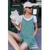 imageEkouaer Womens Summer Casual Sleeveless Rompers Loose Spaghetti Strap Shorts Overalls Outfits 2025 Jumpsuits With PocketsGray Blue