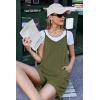 imageEkouaer Womens Summer Casual Sleeveless Rompers Loose Spaghetti Strap Shorts Overalls Outfits 2025 Jumpsuits With PocketsGreen