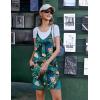 imageEkouaer Womens Summer Casual Sleeveless Rompers Loose Spaghetti Strap Shorts Overalls Outfits 2025 Jumpsuits With PocketsGreen Leaf Print