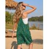 imageEkouaer Womens Summer Casual Sleeveless Rompers Loose Spaghetti Strap Shorts Overalls Outfits 2025 Jumpsuits With PocketsGreen Polka Dots