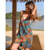 imageEkouaer Womens Summer Casual Sleeveless Rompers Loose Spaghetti Strap Shorts Overalls Outfits 2025 Jumpsuits With PocketsGreen Tropical Print