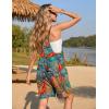 imageEkouaer Womens Summer Casual Sleeveless Rompers Loose Spaghetti Strap Shorts Overalls Outfits 2025 Jumpsuits With PocketsGreen Tropical Print