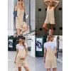 imageEkouaer Womens Summer Casual Sleeveless Rompers Loose Spaghetti Strap Shorts Overalls Outfits 2025 Jumpsuits With PocketsKhaki