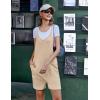 imageEkouaer Womens Summer Casual Sleeveless Rompers Loose Spaghetti Strap Shorts Overalls Outfits 2025 Jumpsuits With PocketsKhaki