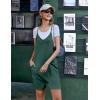 imageEkouaer Womens Summer Casual Sleeveless Rompers Loose Spaghetti Strap Shorts Overalls Outfits 2025 Jumpsuits With PocketsLake Green