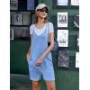imageEkouaer Womens Summer Casual Sleeveless Rompers Loose Spaghetti Strap Shorts Overalls Outfits 2025 Jumpsuits With PocketsLightblue