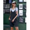 imageEkouaer Womens Summer Casual Sleeveless Rompers Loose Spaghetti Strap Shorts Overalls Outfits 2025 Jumpsuits With PocketsNavy Blue