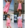 imageEkouaer Womens Summer Casual Sleeveless Rompers Loose Spaghetti Strap Shorts Overalls Outfits 2025 Jumpsuits With PocketsPink