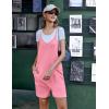 imageEkouaer Womens Summer Casual Sleeveless Rompers Loose Spaghetti Strap Shorts Overalls Outfits 2025 Jumpsuits With PocketsPink