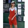 imageEkouaer Womens Summer Casual Sleeveless Rompers Loose Spaghetti Strap Shorts Overalls Outfits 2025 Jumpsuits With PocketsRed