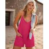imageEkouaer Womens Summer Casual Sleeveless Rompers Loose Spaghetti Strap Shorts Overalls Outfits 2025 Jumpsuits With PocketsRose