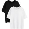 imageEkouaer 2 Pack Womens Tops Short Sleeve Oversized T Shirts Summer Spring Tops 2025 Basic Casual Tee Top SXXLBlackWhite