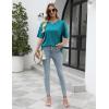 imageEkouaer 2 Pack Womens Tops Short Sleeve Oversized T Shirts Summer Spring Tops 2025 Basic Casual Tee Top SXXLBlue GreenPurple