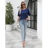 imageEkouaer 2 Pack Womens Tops Short Sleeve Oversized T Shirts Summer Spring Tops 2025 Basic Casual Tee Top SXXLNavyWine Red