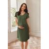 imageEkouaer Nursing Nightown Labor and Delivery Gown for Hospital Pleated Breastfeeding Dress Short Sleeve Maternity SleepwearArmy Green
