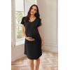 imageEkouaer Nursing Nightown Labor and Delivery Gown for Hospital Pleated Breastfeeding Dress Short Sleeve Maternity SleepwearBlack