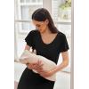 imageEkouaer Nursing Nightown Labor and Delivery Gown for Hospital Pleated Breastfeeding Dress Short Sleeve Maternity SleepwearBlack