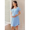 imageEkouaer Nursing Nightown Labor and Delivery Gown for Hospital Pleated Breastfeeding Dress Short Sleeve Maternity SleepwearBlue